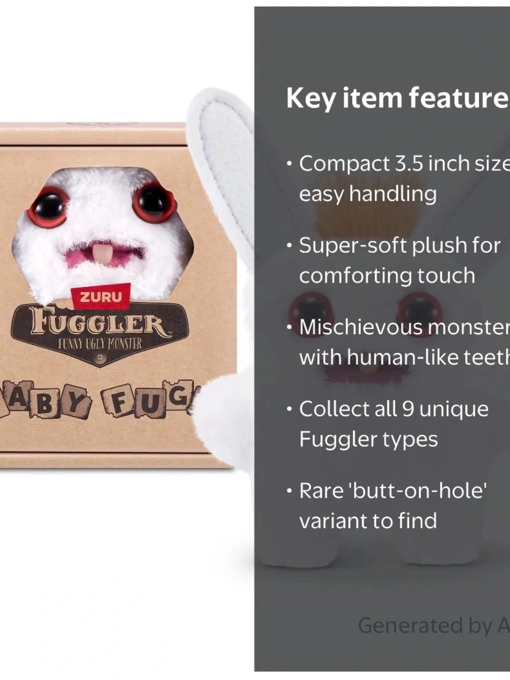 Zuru Fuggler Baby Fuggs 3.5-inch Rabid Rabbit mini plush